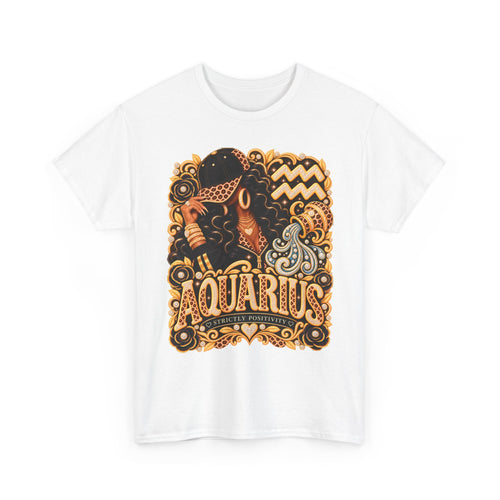 Aquarius Zodiac T-Shirt — Vintage Water Bearer Astrology Tee - Strictly Positivity