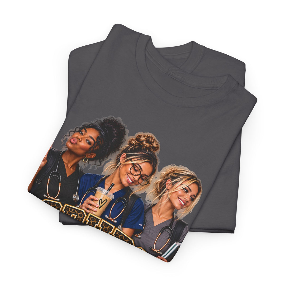 Scrubs Coffee Repeat T-Shirt — Funny Medical Tee for Healthcare Workers - Strictly Positivity