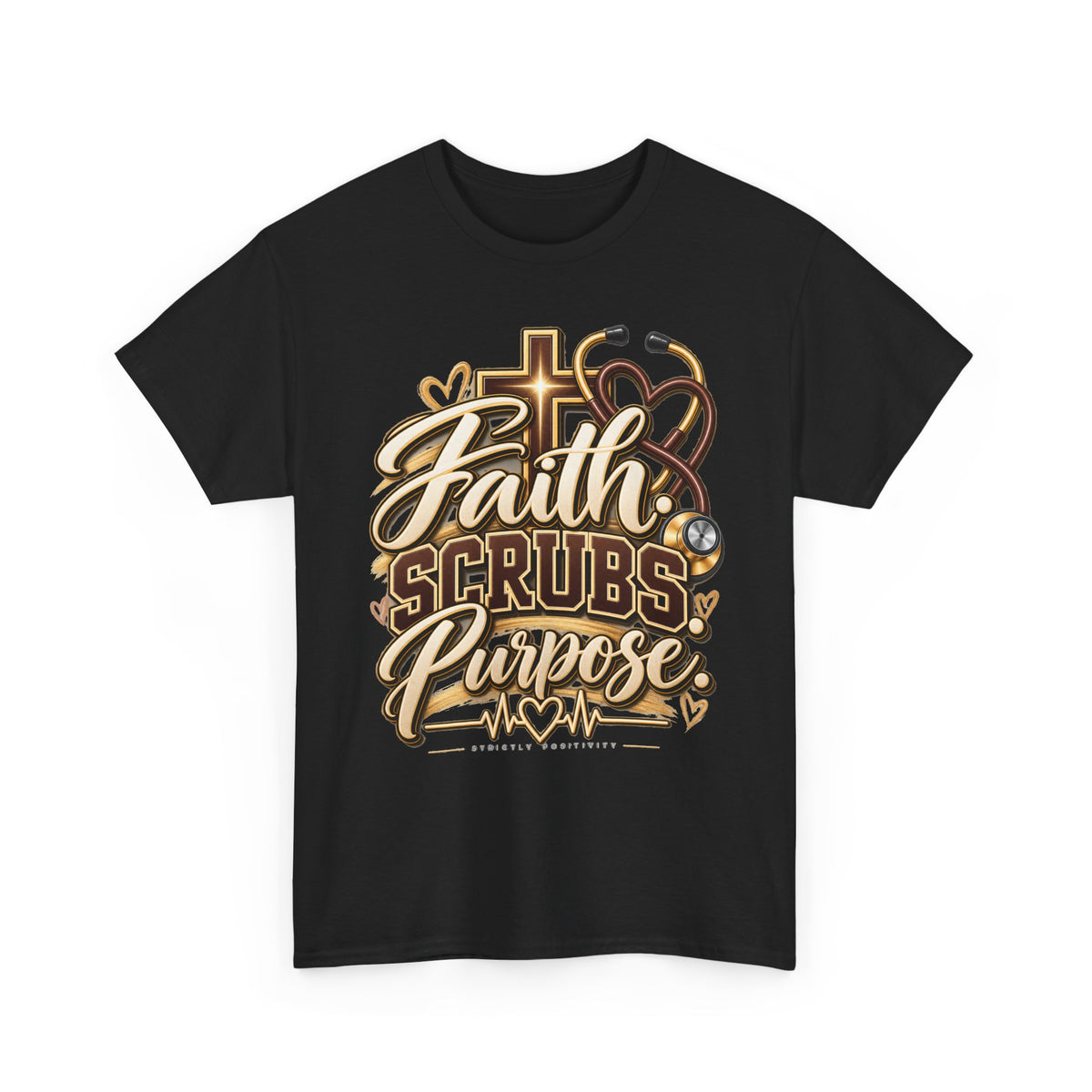 Faith Scrubs Purpose T-Shirt — Christian Nurse Medical Tee - Strictly Positivity