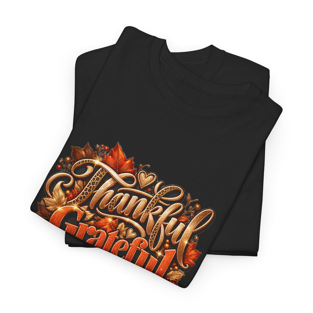 Thankful Grateful Blessed Tee - Fall Thanksgiving Shirt - Strictly Positivity