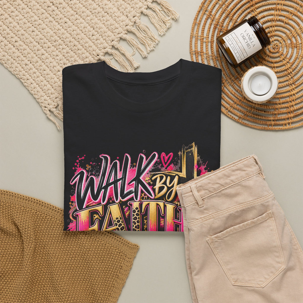 Faith T-Shirt — "Walk by Faith Not by Sight" Inspirational Christian Tee - Strictly Positivity