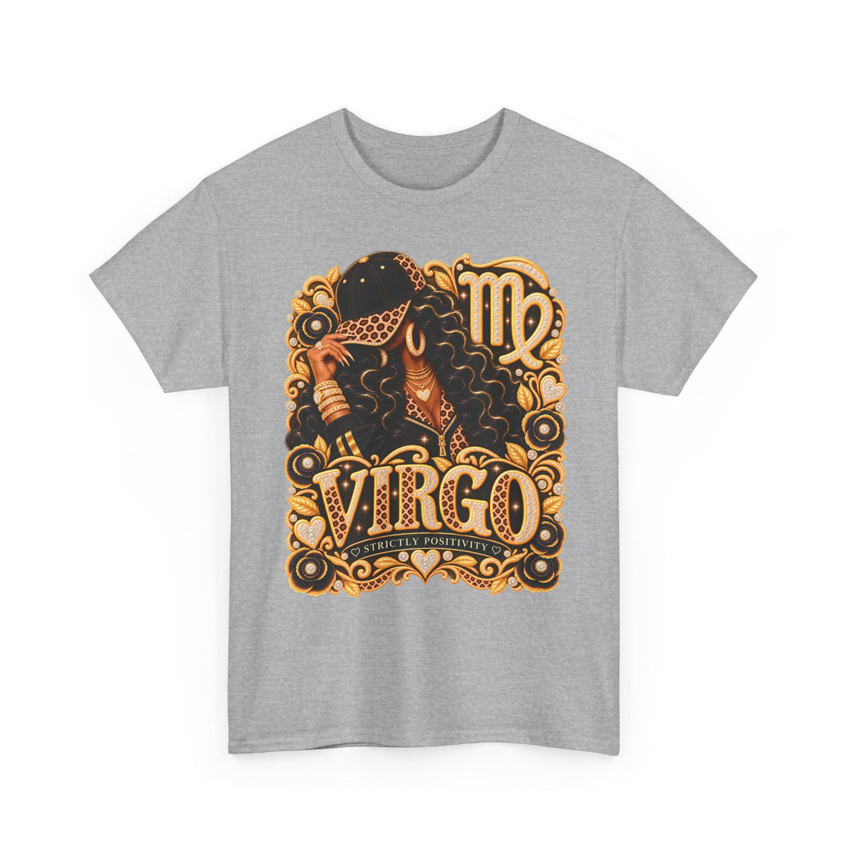 Virgo Zodiac T-Shirt - Vintage Floral Astrology Tee - Strictly Positivity