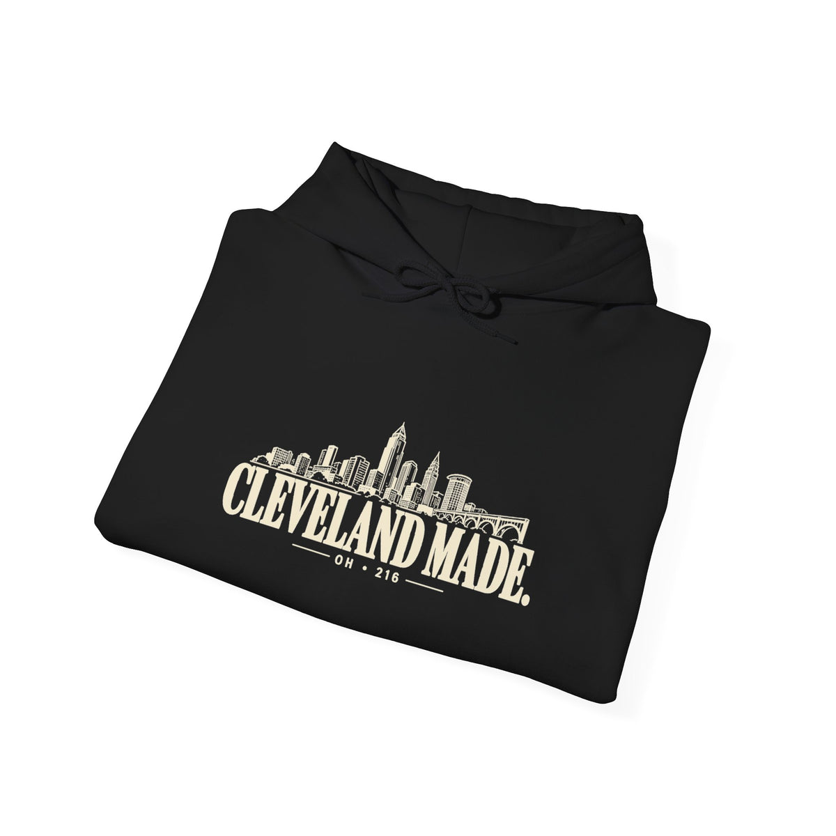 Cleveland Made Hoodie — Minimal Gold Script Pullover - Strictly Positivity