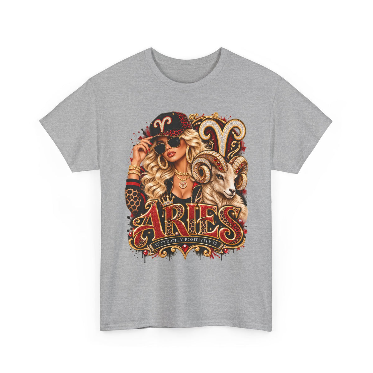 Aries Zodiac T-Shirt — Bold Ram Astrology Tee (Aries) - Strictly Positivity