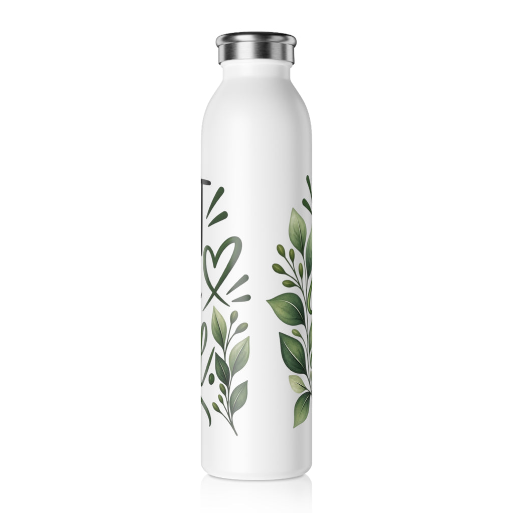 Slim Water Bottle — “Protect Your Peace” Eco Floral Insulated Bottle - Strictly Positivity