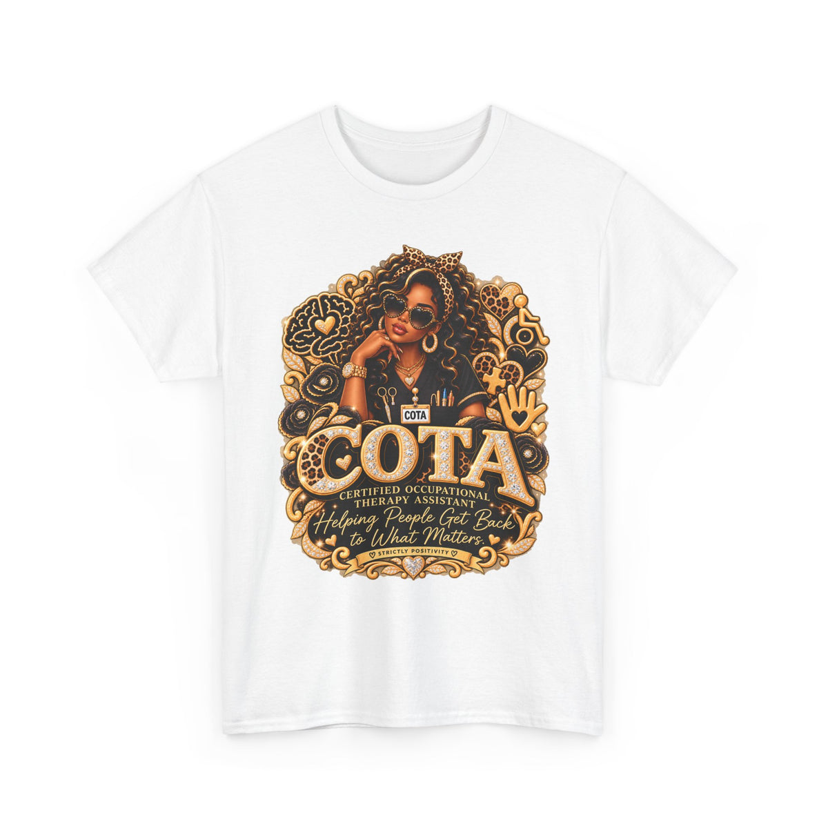 COTA Empowered Woman Graphic Tee — Black Girl Magic Vintage Afrocentric Design - Strictly Positivity