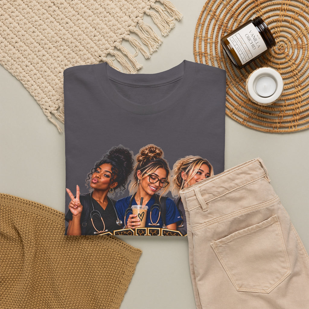 Scrubs Coffee Repeat T-Shirt — Funny Medical Tee for Healthcare Workers - Strictly Positivity