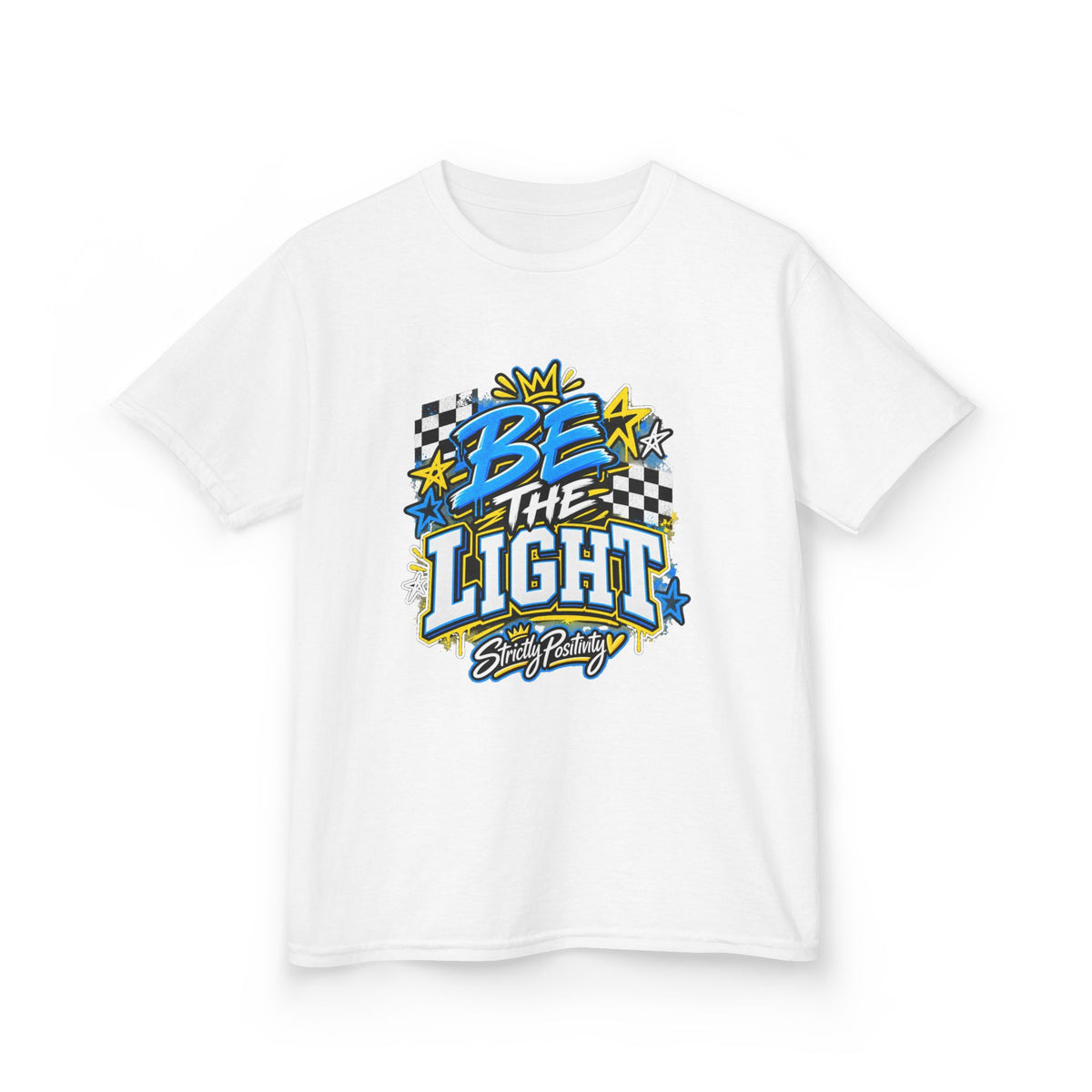 Be The Light Kids T‑Shirt — Positive Message Graphic Tee for Children - Strictly Positivity