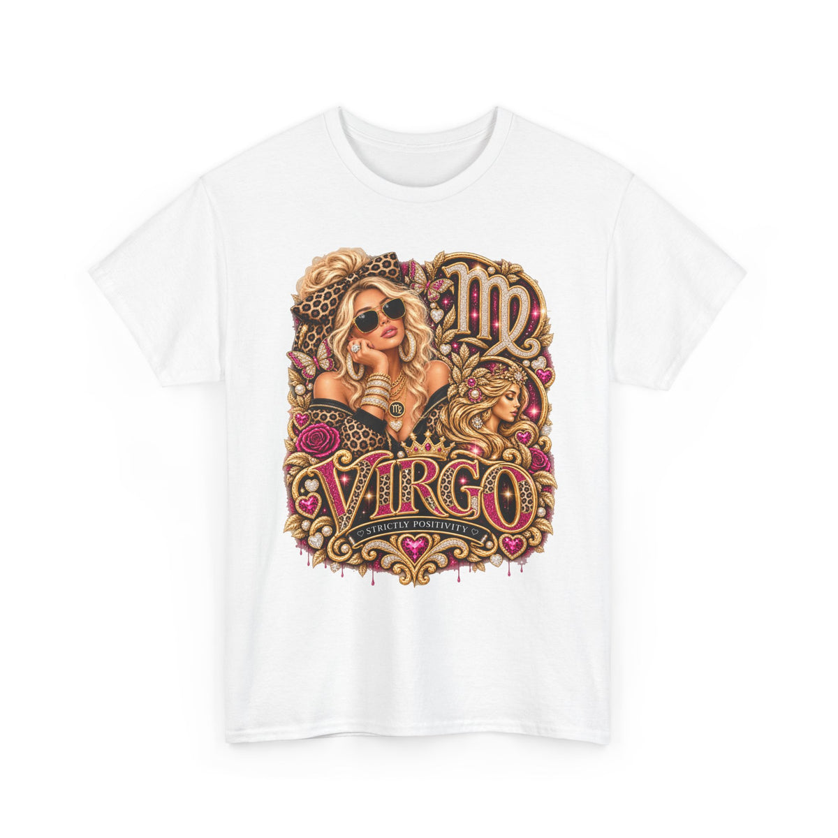 Virgo Zodiac Tee — Retro Glam Virgo Horoscope T-Shirt - Strictly Positivity
