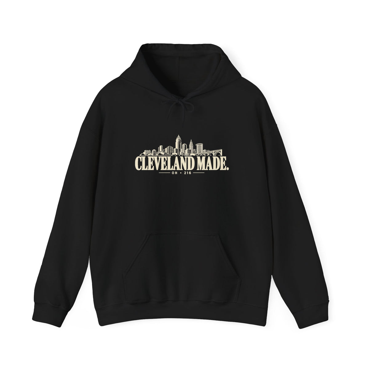 Cleveland Made Hoodie — Minimal Gold Script Pullover - Strictly Positivity