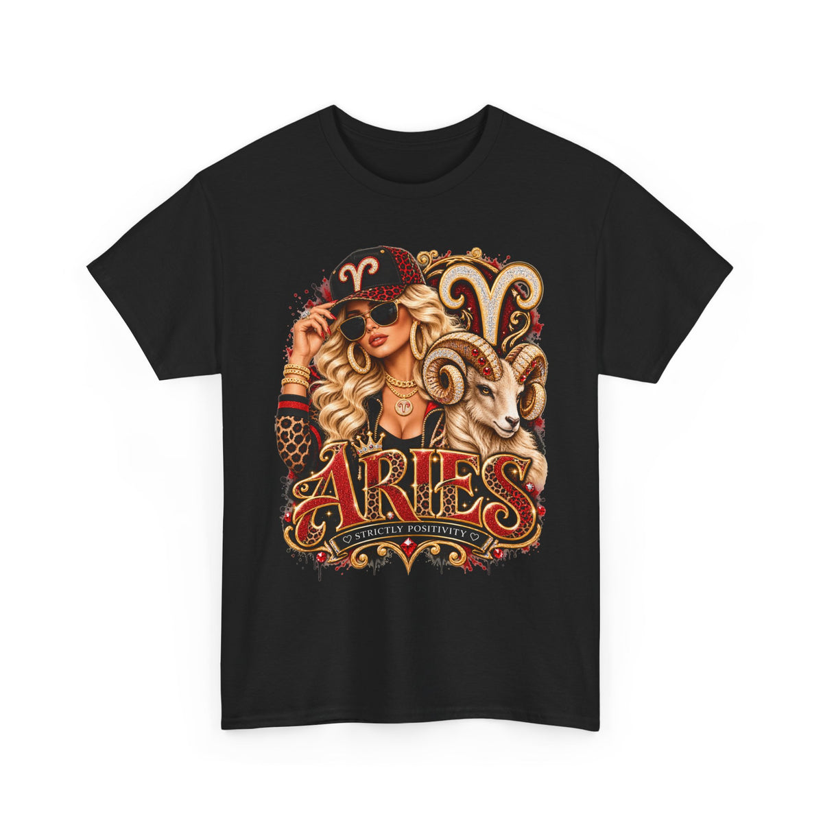 Aries Zodiac T-Shirt — Bold Ram Astrology Tee (Aries) - Strictly Positivity