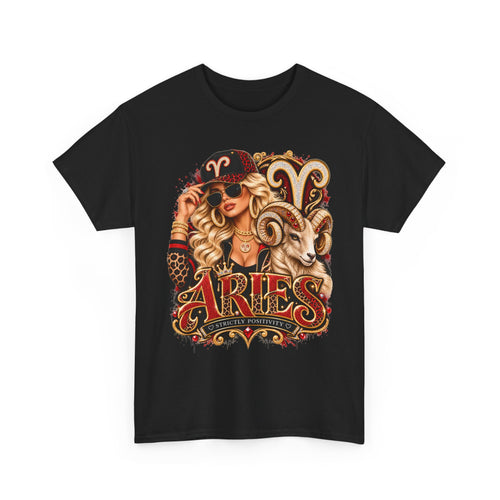 Aries Zodiac T-Shirt — Bold Ram Astrology Tee (Aries) - Strictly Positivity