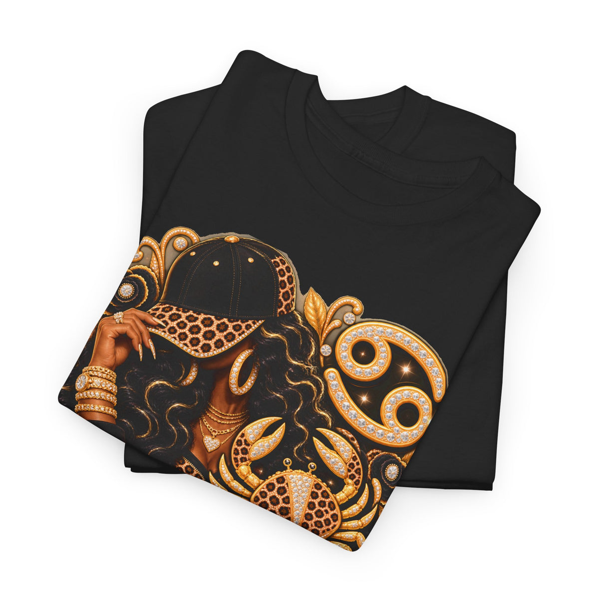 Cancer Zodiac T‑Shirt — Vintage Gold Crab Astrology Tee - Strictly Positivity