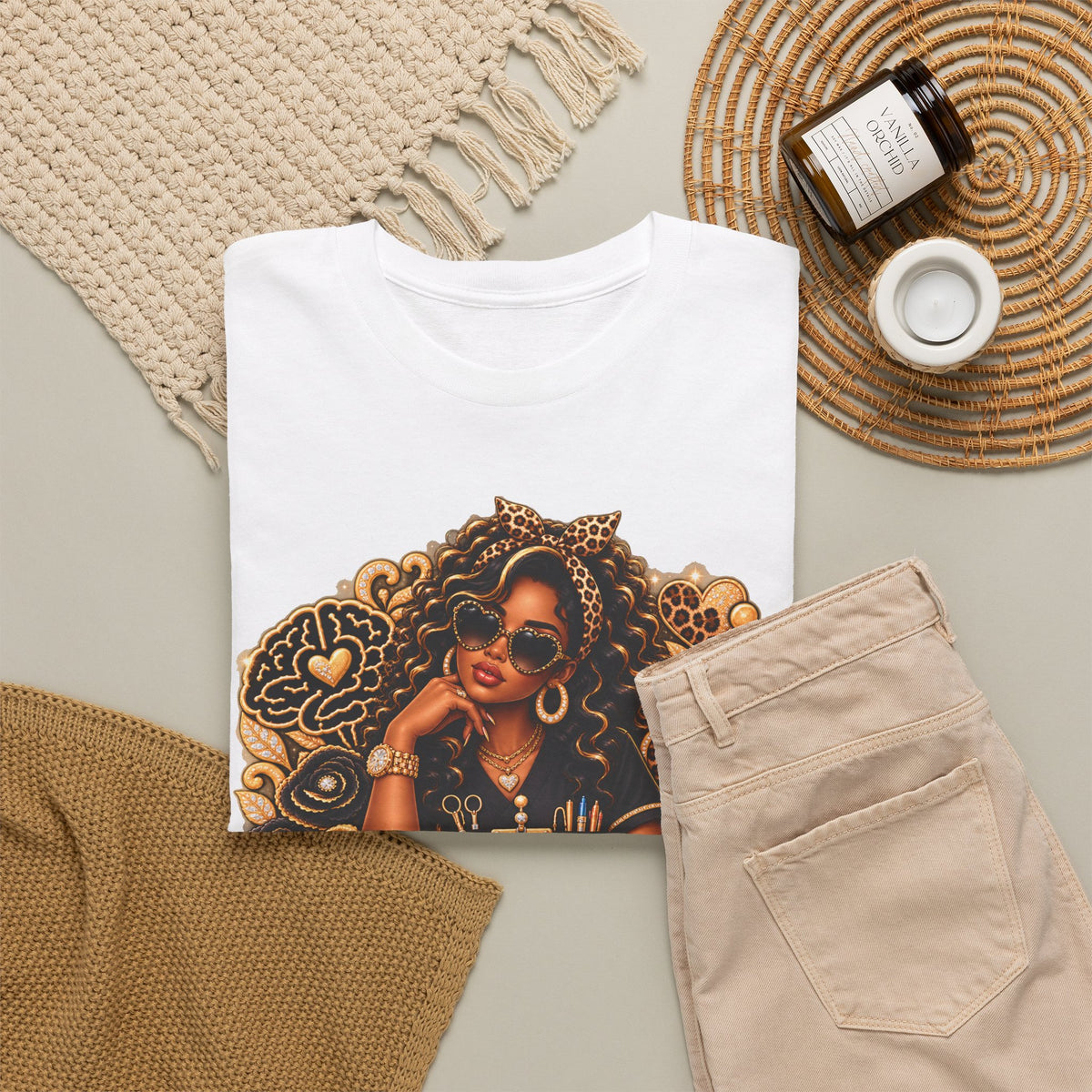 COTA Empowered Woman Graphic Tee — Black Girl Magic Vintage Afrocentric Design - Strictly Positivity
