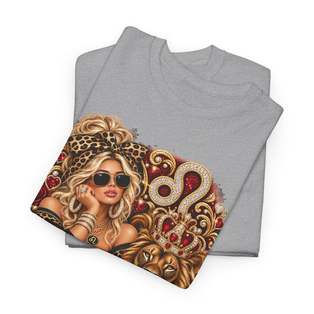 Leo Zodiac T‑Shirt — Bold Lion & Glam Horoscope Graphic Tee - Strictly Positivity