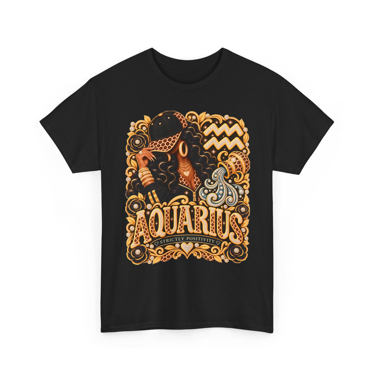 Aquarius Zodiac T-Shirt — Vintage Water Bearer Astrology Tee - Strictly Positivity