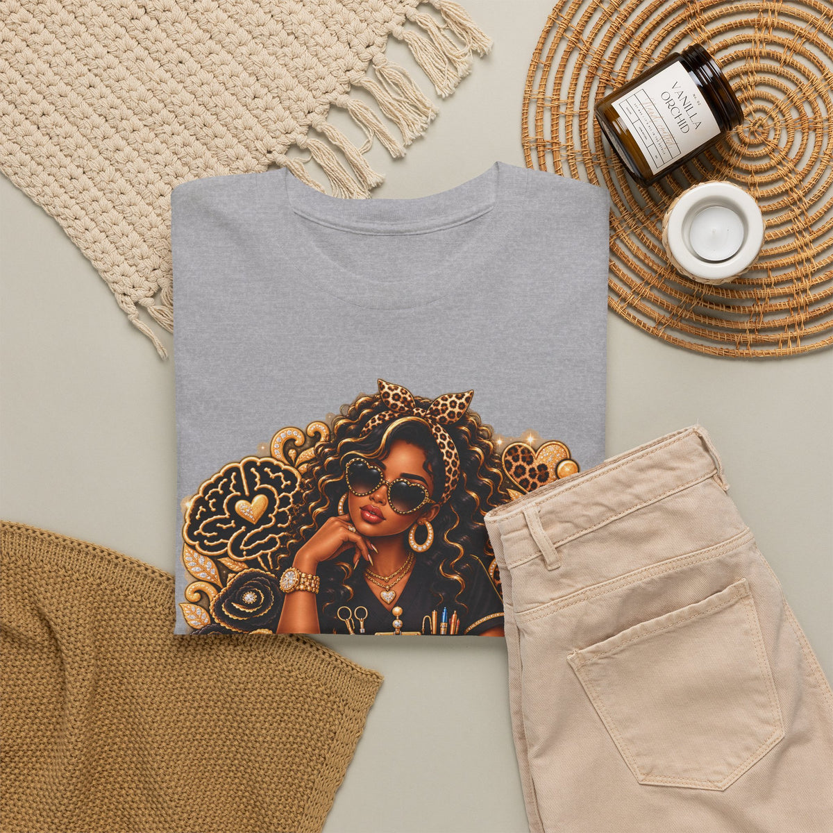 COTA Empowered Woman Graphic Tee — Black Girl Magic Vintage Afrocentric Design - Strictly Positivity
