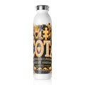 Certified Occupational Therapy Assistant (COTA) Slim Water Bottle — Inspirational Gold Floral Design - Strictly Positivity