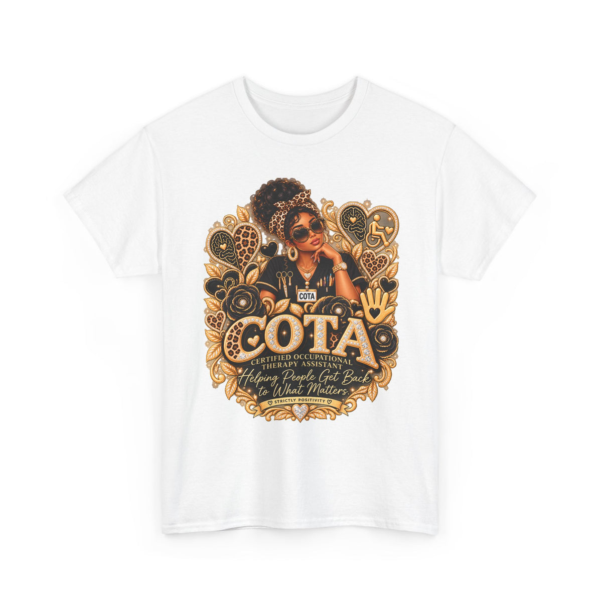 COTA Afro Queen Graphic Tee — Black Girl Magic Retro Design - Strictly Positivity