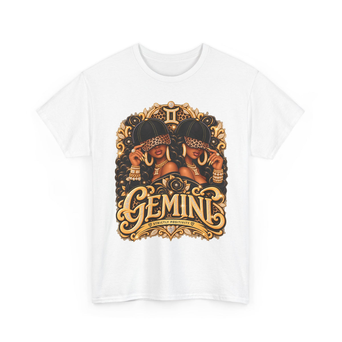 Gemini Zodiac T-Shirt — Afrocentric Twin Goddess Astrology Tee - Strictly Positivity