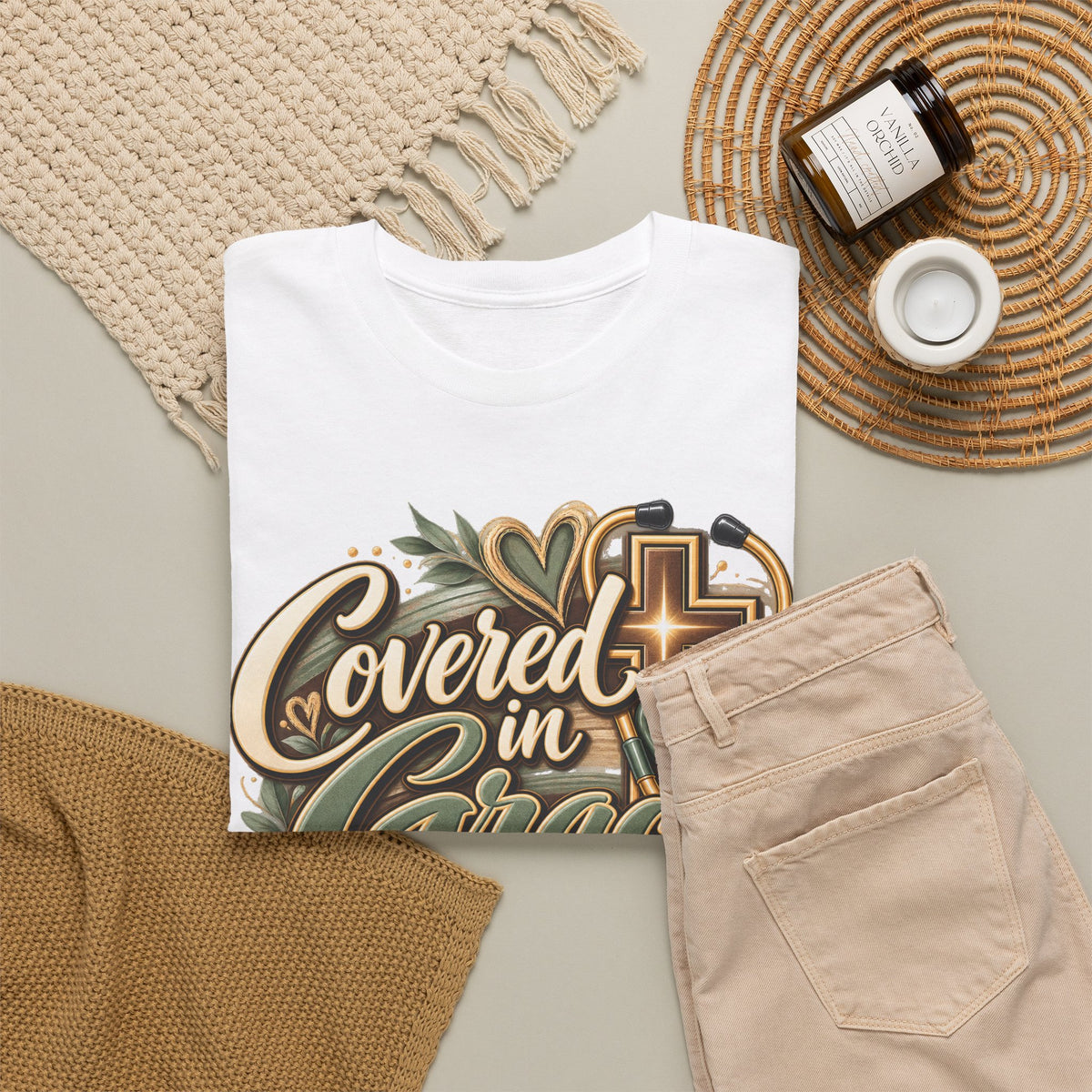 Covered in Grace, Called to Care T-Shirt - Strictly Positivity