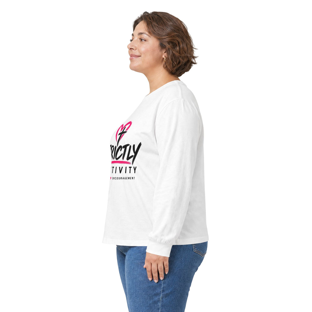 Strictly Positivity Long Sleeve Tee — "Need Prayer? Tap My Shoulder" Christian Graphic Shirt - Strictly Positivity