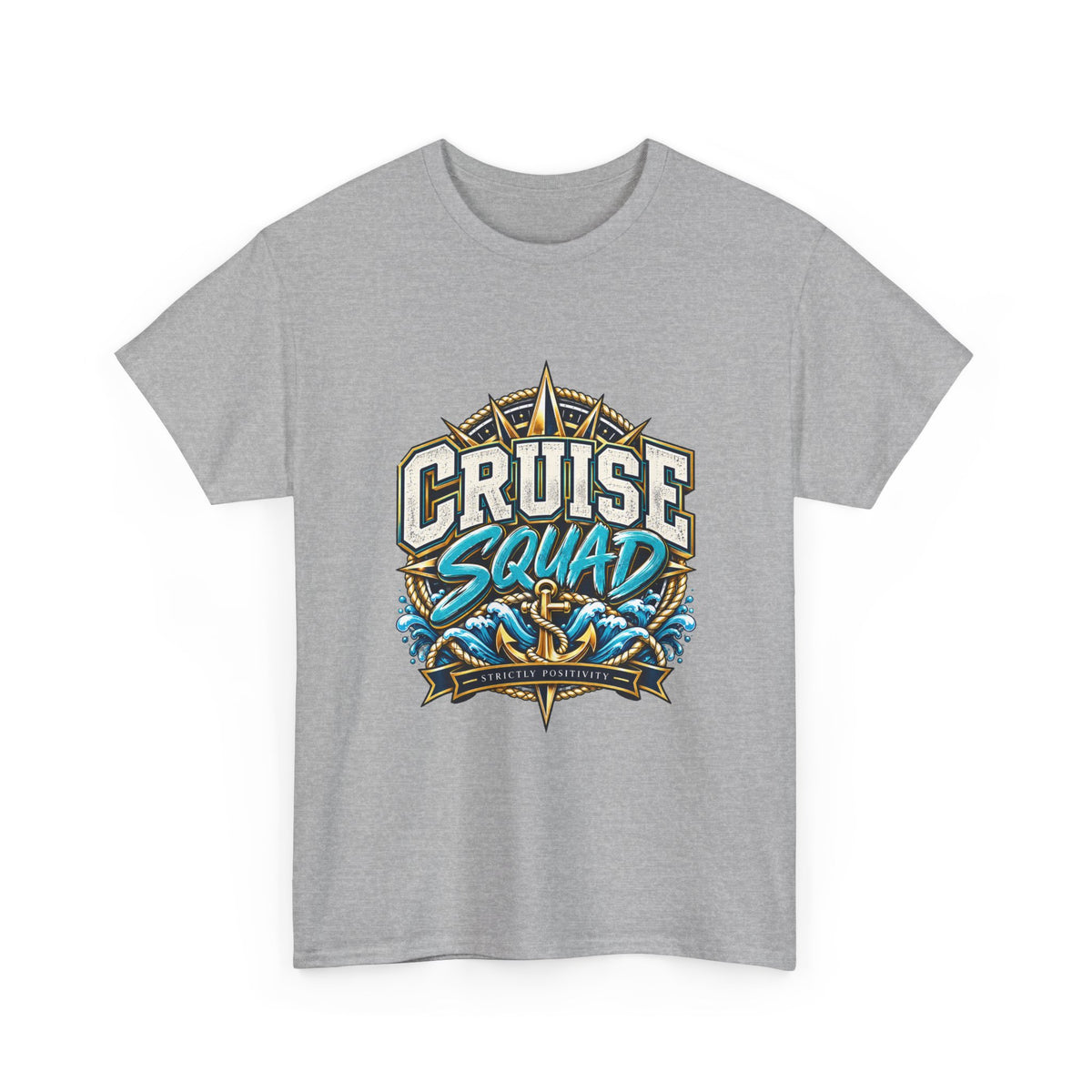 Cruise Squad Graphic Tee – Nautical Ship Compass Shirt - Strictly Positivity