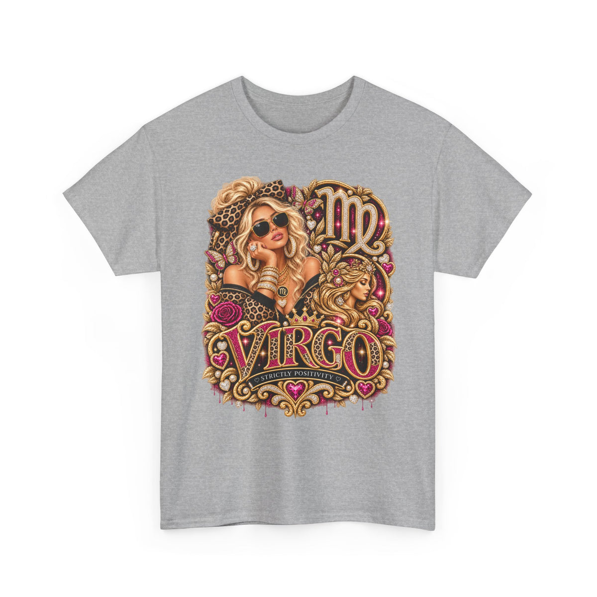 Virgo Zodiac Tee — Retro Glam Virgo Horoscope T-Shirt - Strictly Positivity