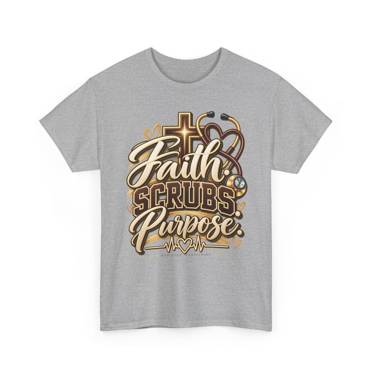 Faith Scrubs Purpose T-Shirt — Christian Nurse Medical Tee - Strictly Positivity