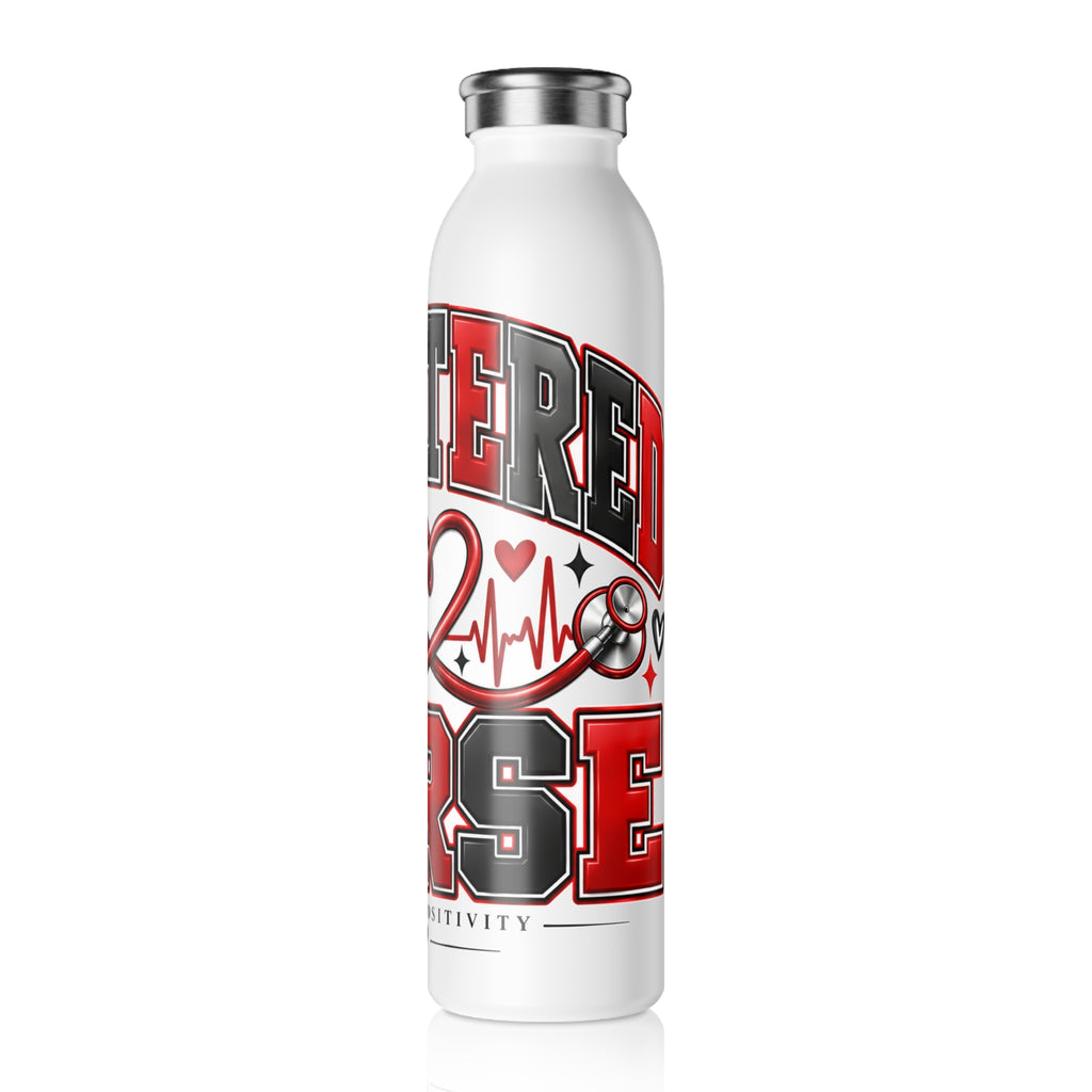 Registered Nurse Varsity Slim Water Bottle — Strictly Positivity - Strictly Positivity