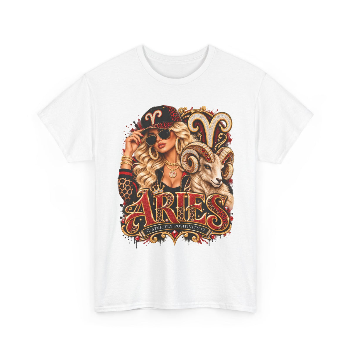 Aries Zodiac T-Shirt — Bold Ram Astrology Tee (Aries) - Strictly Positivity