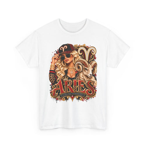 Aries Zodiac T-Shirt — Bold Ram Astrology Tee (Aries) - Strictly Positivity