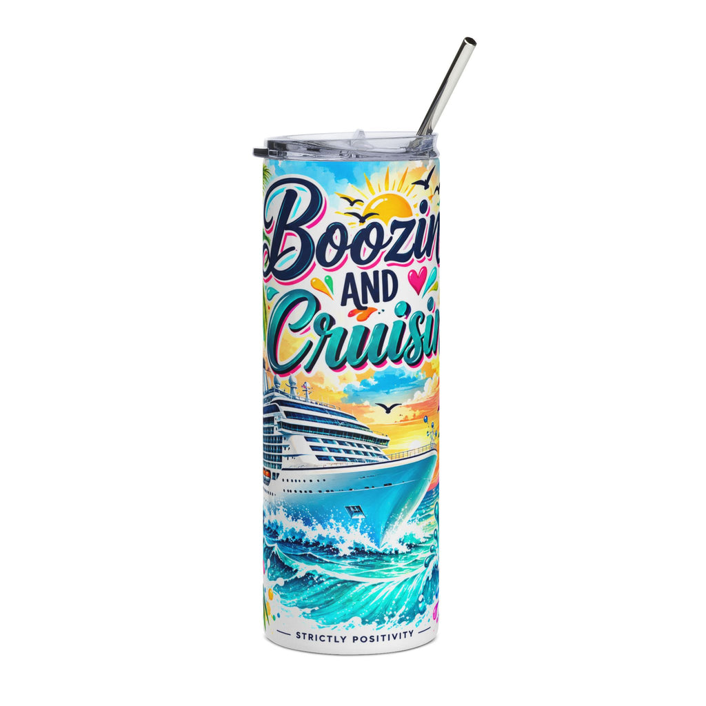 Boozin’ and Cruisin’ Tumbler | Tropical Cruise Gift | STRICTLY POSITIVITY - Strictly Positivity