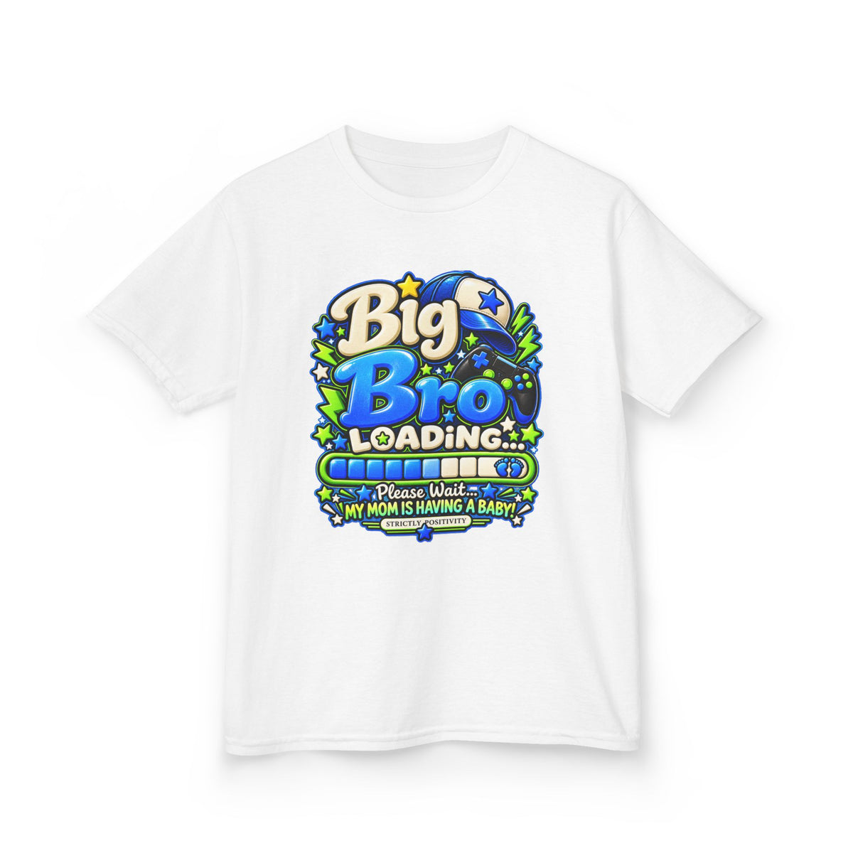 Big Bro Loading Kids Tee – Funny New Big Brother Announcement Shirt - Strictly Positivity