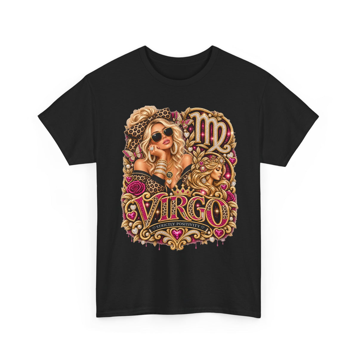 Virgo Zodiac Tee — Retro Glam Virgo Horoscope T-Shirt - Strictly Positivity