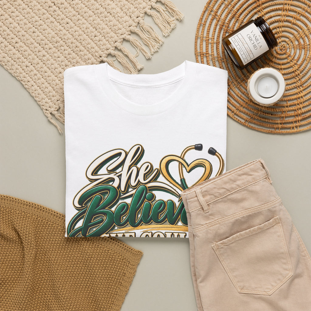 RN Graduation T-Shirt — "She Believed She Could So She Became an RN" - Strictly Positivity