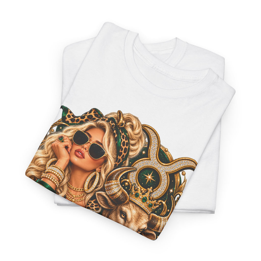 Taurus Zodiac T‑Shirt — Stylish Bull & Glam Girl Astrology Tee - Strictly Positivity