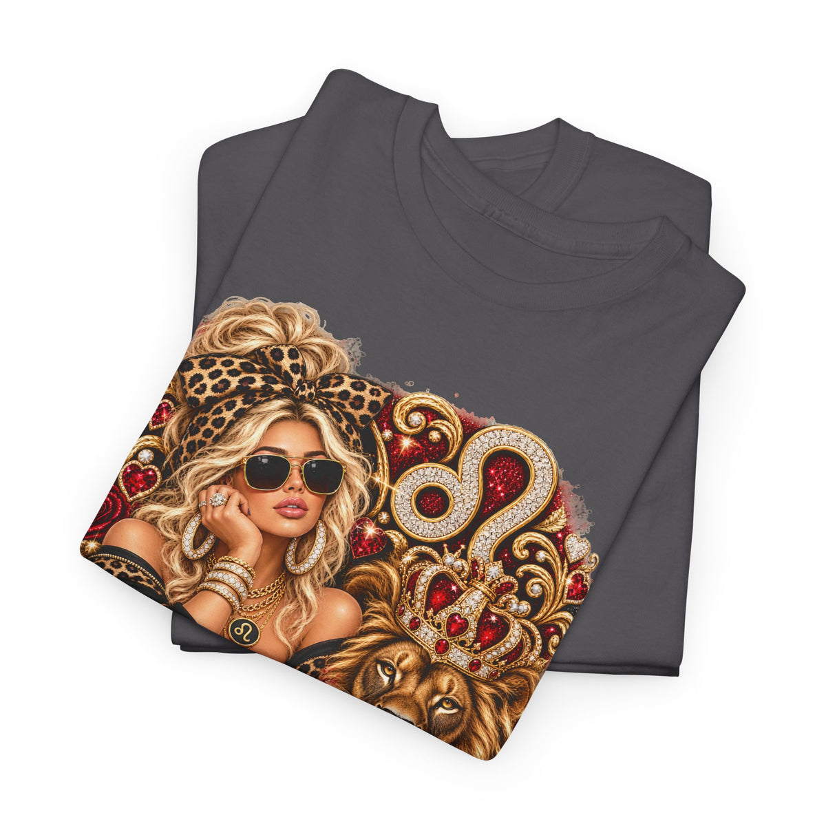 Leo Zodiac T‑Shirt — Bold Lion & Glam Horoscope Graphic Tee - Strictly Positivity