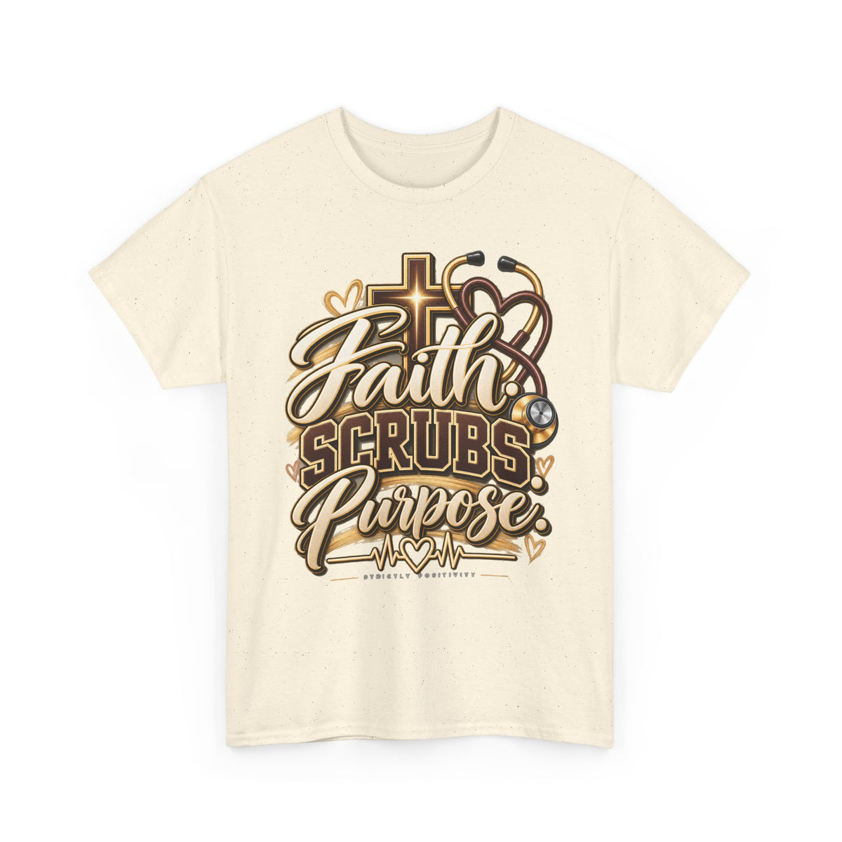 Faith Scrubs Purpose T-Shirt — Christian Nurse Medical Tee - Strictly Positivity