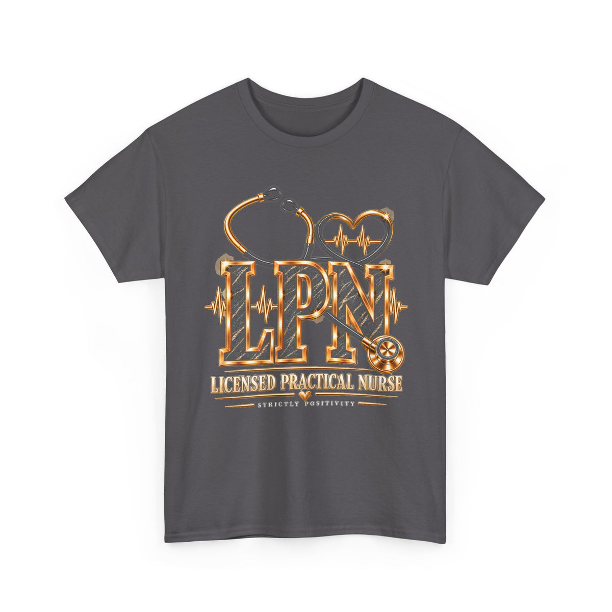 LPN Stethoscope T-Shirt — Licensed Practical Nurse Heartbeat Tee - Strictly Positivity