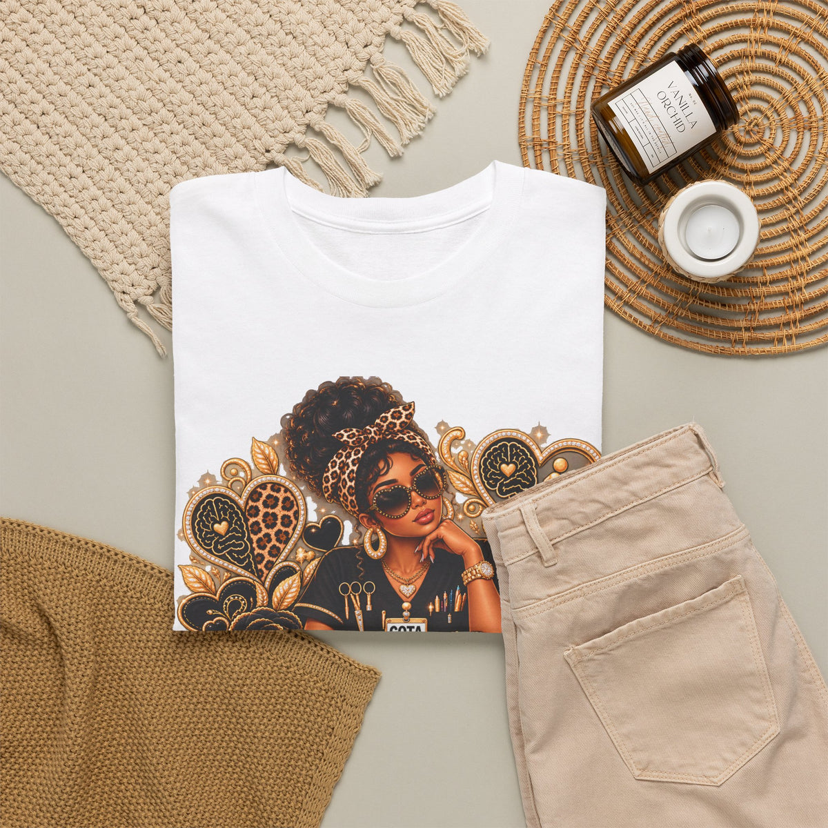 Cota Empowered Afrocentric Graphic Tee — 'COTA' Vintage Gold Soul Design - Strictly Positivity