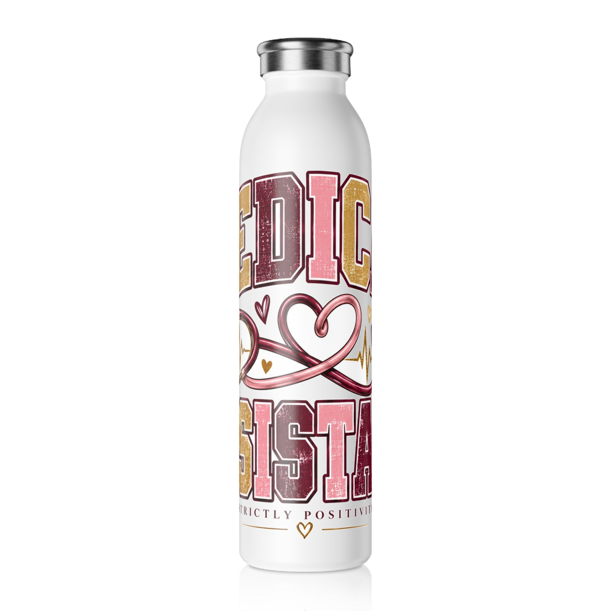 Medical Assistant Varsity Slim Water Bottle — Strictly Positivity - Strictly Positivity
