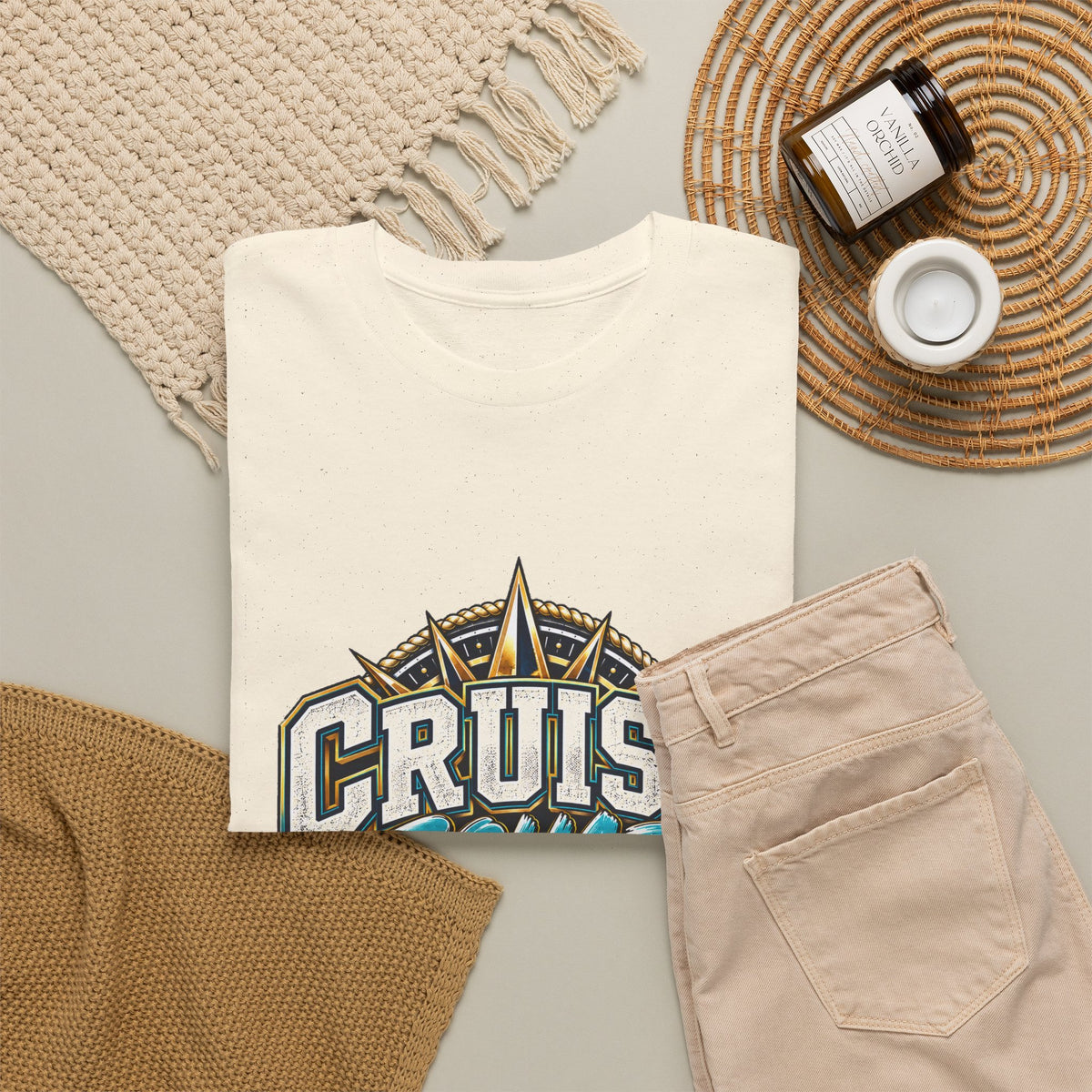 Cruise Squad Graphic Tee – Nautical Ship Compass Shirt - Strictly Positivity