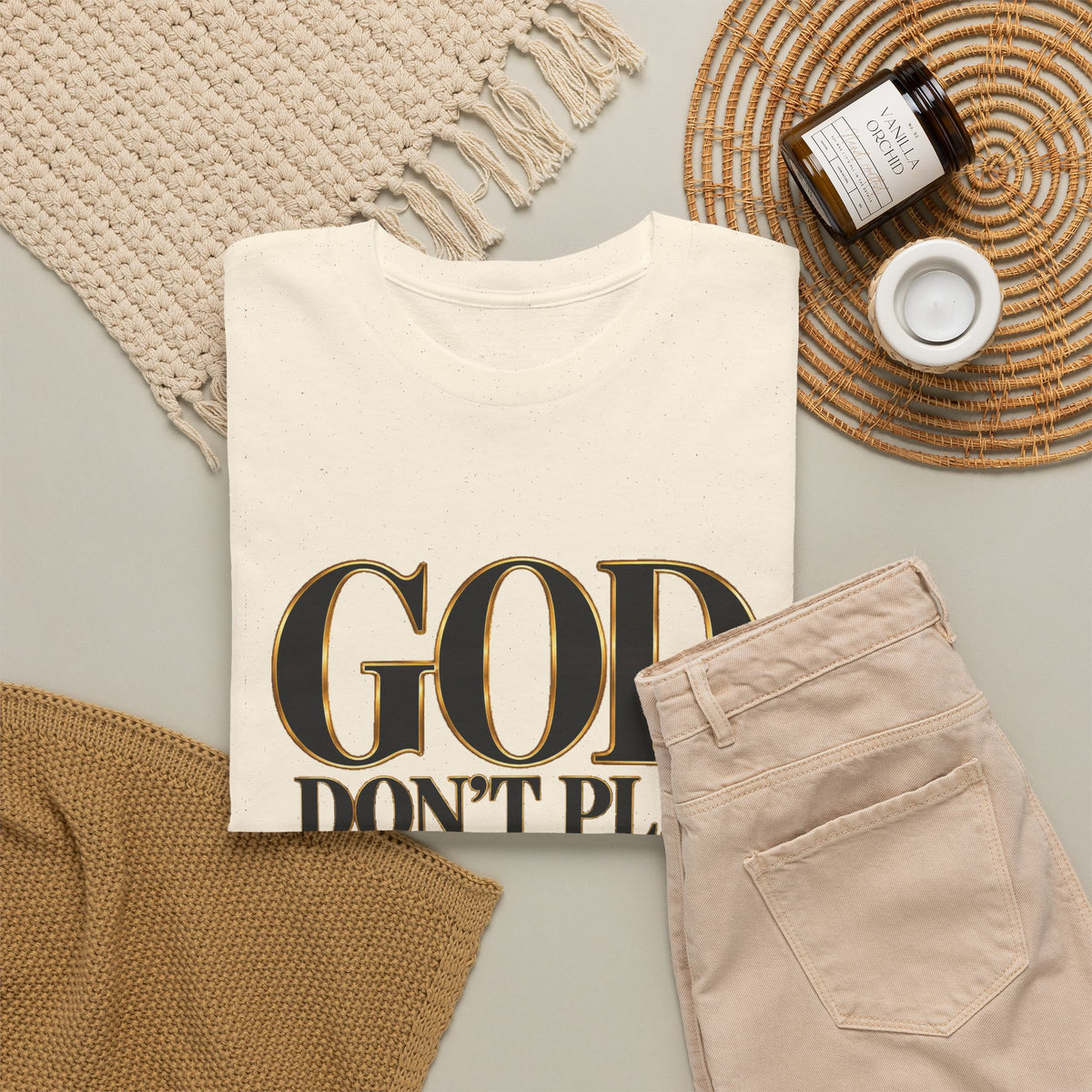 God Don't Play About Me T-Shirt – Christian Faith Tee with Cross (Strictly Positivity) - Strictly Positivity
