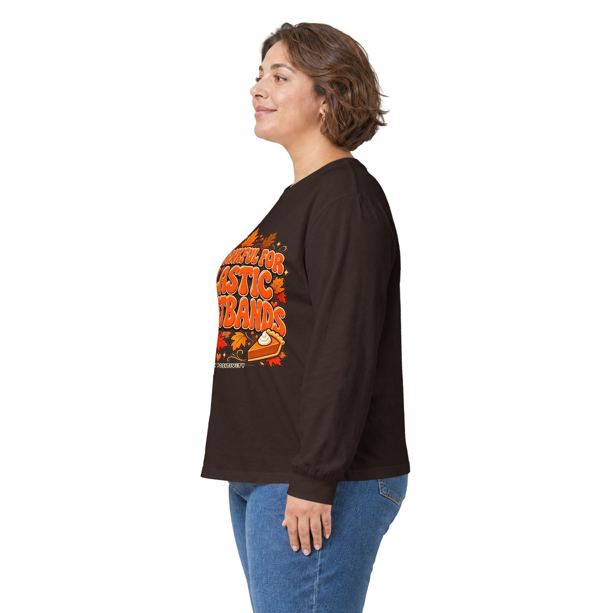 Thanksgiving Feast Long Sleeve Tee – “I’m Thankful for Elastic Waistbands” - Strictly Positivity