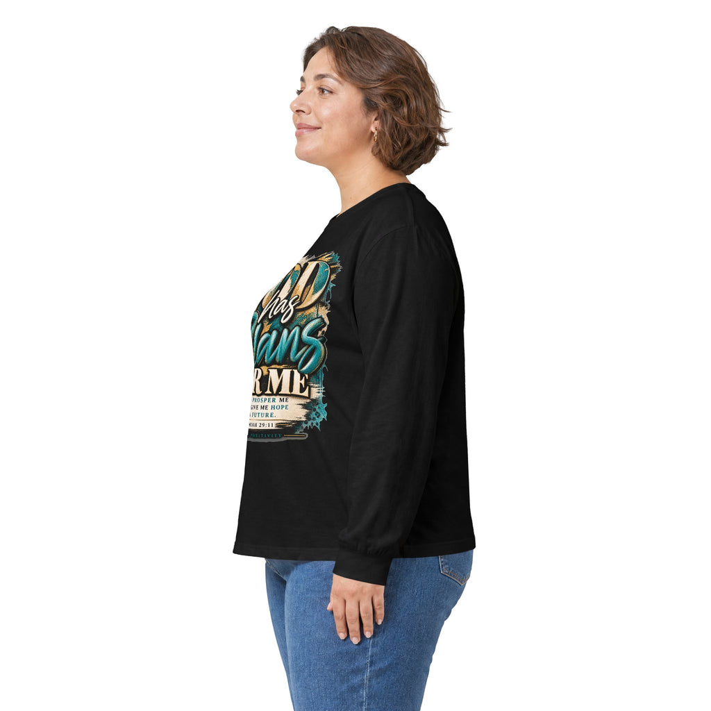 God Has Plans For Me Long Sleeve Tee - Strictly Positivity