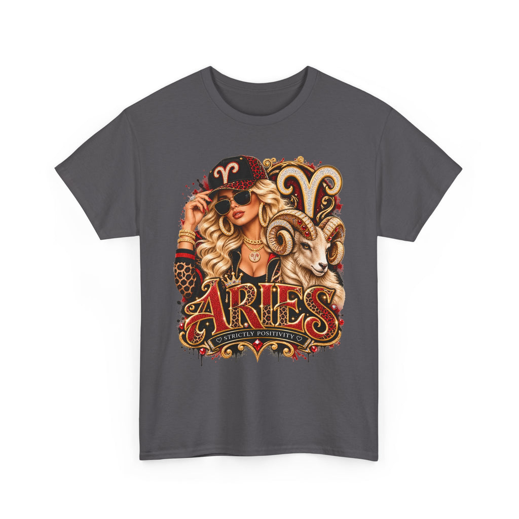 Aries Zodiac T-Shirt — Bold Ram Astrology Tee (Aries) - Strictly Positivity