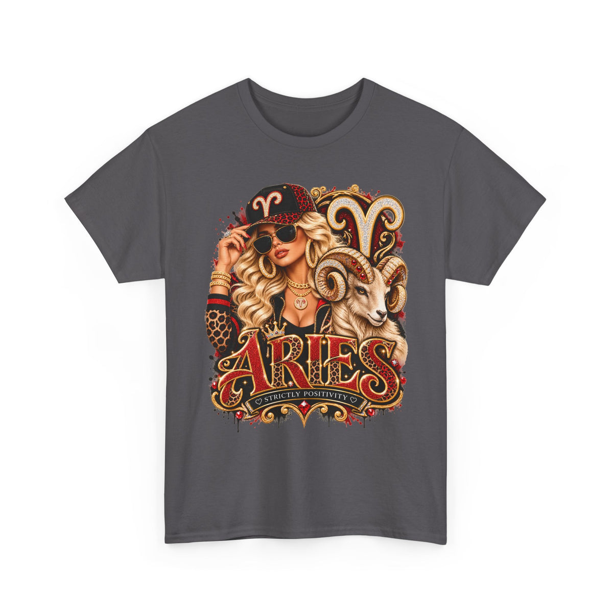 Aries Zodiac T-Shirt — Bold Ram Astrology Tee (Aries) - Strictly Positivity