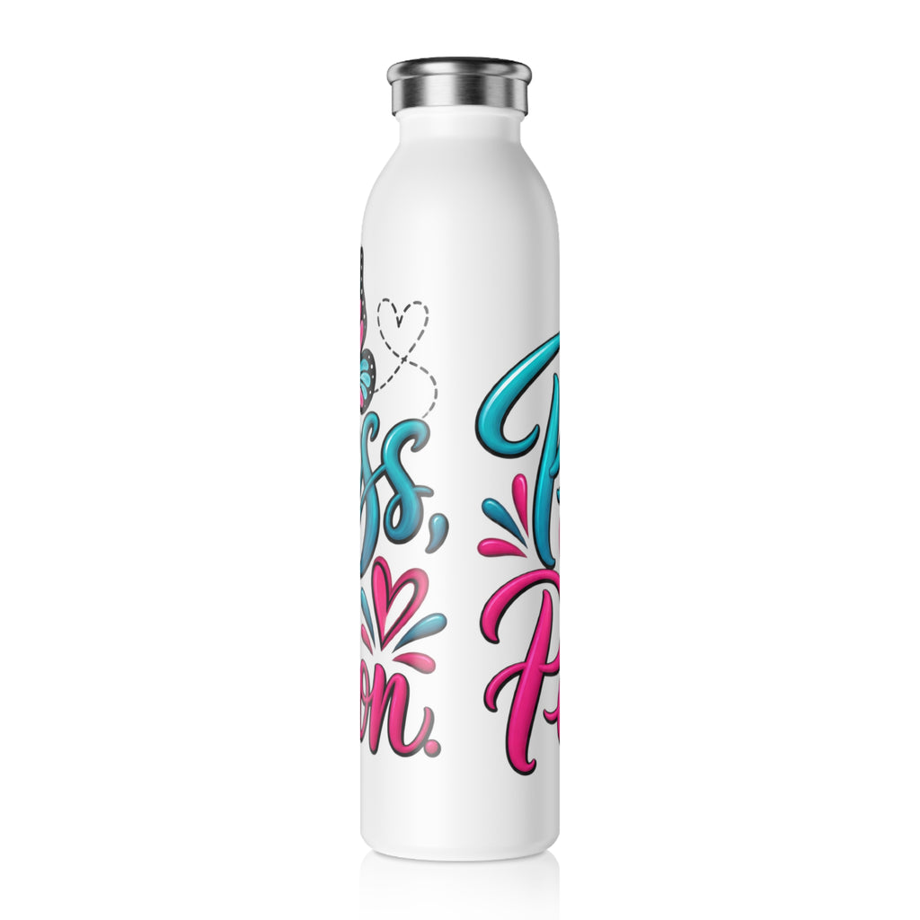 Slim Water Bottle - 'Progress Not Perfect' Motivational Stainless Steel Bottle - Strictly Positivity