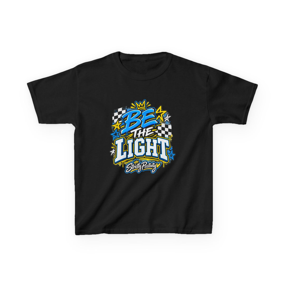 Be The Light Kids T‑Shirt — Positive Message Graphic Tee for Children - Strictly Positivity